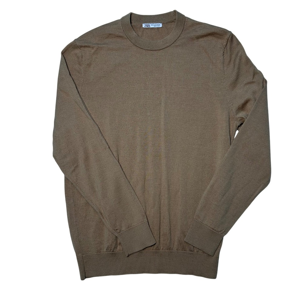 Zara Elevated Basic Neutral Crew Neck Pullover Sw… - image 1